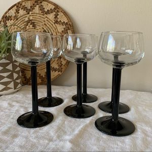 French Post-modern Cordial Glasses (x6) Y2K